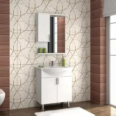 Mahadiyos 65 cm Beyaz MDF Banyo Dolabı